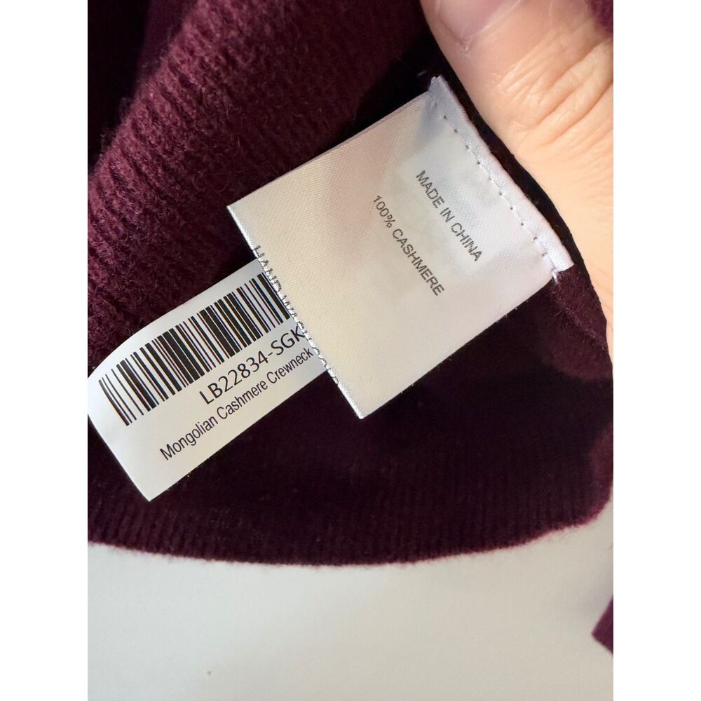NEW Quince Mongolian Cashmere Crewneck Sweater Burgundy Women's Size XS - Picture 5 of 6